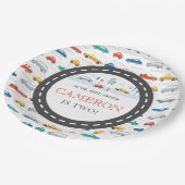 Veerjarige verjaardag van modern stadsvervoer papieren bordje (Gekanteld)