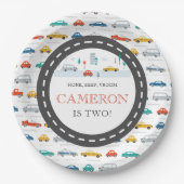 Veerjarige verjaardag van modern stadsvervoer papieren bordje (Voorkant)