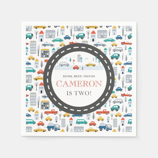 Veerjarige verjaardag van modern stadsvervoer servet (Voorkant)