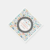 Veerjarige verjaardag van modern stadsvervoer servet (Hoek)