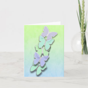 Veerkleuren Butterflies Bedankkaart