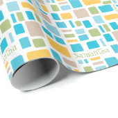 Veerkleuren Wonky Squares & Retangs Cadeaupapier (Rol Hoek)