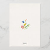 Veerkleurige bloem Wildbloemen Tuinbruiloft Folie Uitnodiging (Achterkant)