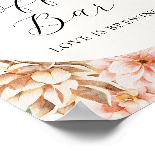 Veerkleurige bloemen Koffiebalken Poster (Hoek)