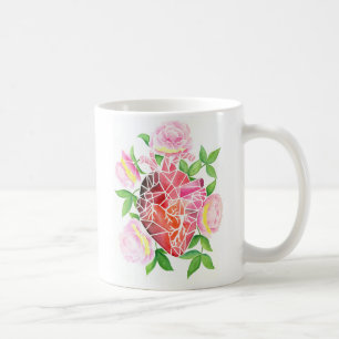 Veerkracht & Bloei – Mozaïek Hart Koffie Mok