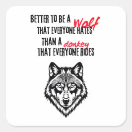 Veerkracht, eigenwaarde en onafhankelijkheid vierkante sticker