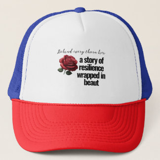 Veerkracht in bloei - Roos Quote T-shirt Trucker Pet
