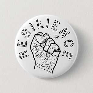 Veerkracht motiverende motto vuist ronde button 5,7 cm