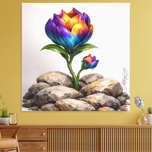 Veerkracht (paarse editie) canvas afdruk (Insitu (Woonkamer))