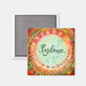 Veerkracht  Sinaasappel Bloemen Inspirerend Plezie Magneet (Voorkant / Achterkant)