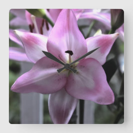 veerkracht van bloemen vierkante klok