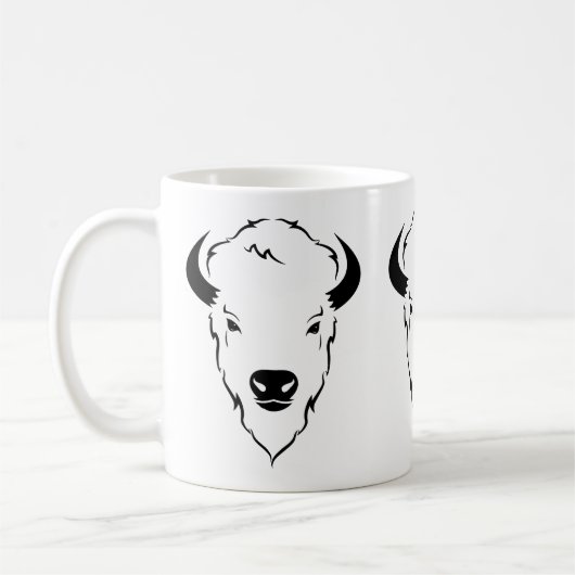 Veerkrachtig vermogen: Wild Buffalo Head Stencil A Koffiemok (Links)
