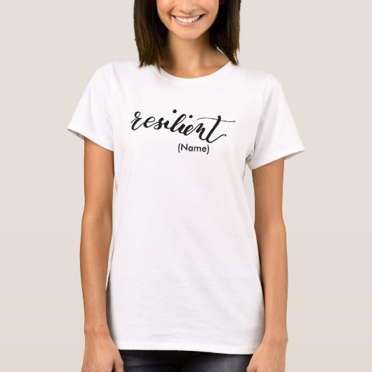 Veerkrachtige aangepaste t-shirt (Voorkant)