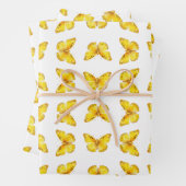 Veerkrachtige AF gele vlinder geschenkverpakking Inpakpapier Vel (In situ)