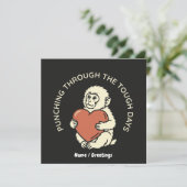 Veerkrachtige baby aap & hart dat door de pijn hee kaart (Staand voorkant)