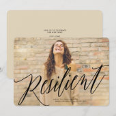 Veerkrachtige cursieve aankondiging van Afstuderen (Voorkant / Achterkant)