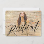 Veerkrachtige cursieve aankondiging van Afstuderen (Voorkant)