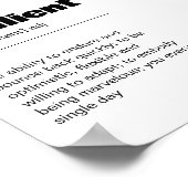 Veerkrachtige definitie muurkunst afdrukken poster (Hoek)