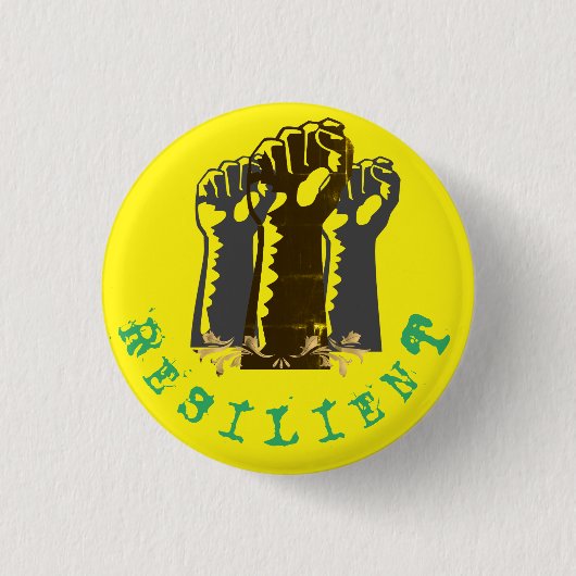 Veerkrachtige lijsten met gele achtergrond ronde button 3,2 cm (Voorkant)