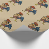 Veerkrachtige Rooster! Cadeaupapier (Hoek)