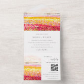 Veerland Floral landschap QR-code All In One Uitnodiging (Binnen)