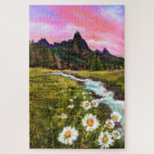 Veerlandschap - Drijvende oorspronkelijke kunstsch Legpuzzel