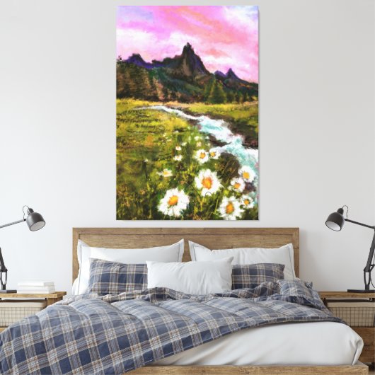 Veerlandschap - Drijvende - Oorspronkelijke verf Canvas Afdruk (Insitu (Slaapkamer))