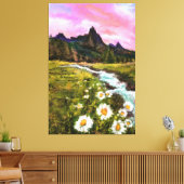 Veerlandschap - Drijvende - Oorspronkelijke verf Canvas Afdruk (Insitu (Woonkamer))