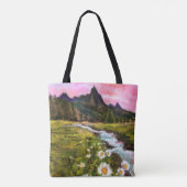 Veerlandschap - Drijvende - Oorspronkelijke verf Tote Bag (Achterkant)