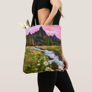 Veerlandschap - Drijvende - Oorspronkelijke verf Tote Bag