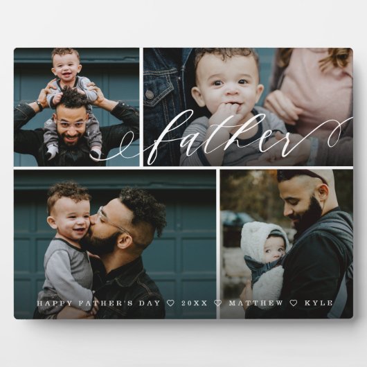 Veerletterschrift | Happy Fathers Day 4 Photo Coll Fotoplaat (Voorkant)