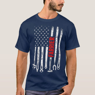 Veerling Amerikaanse vlag Hoefijzer Hoof Trimming  T-shirt