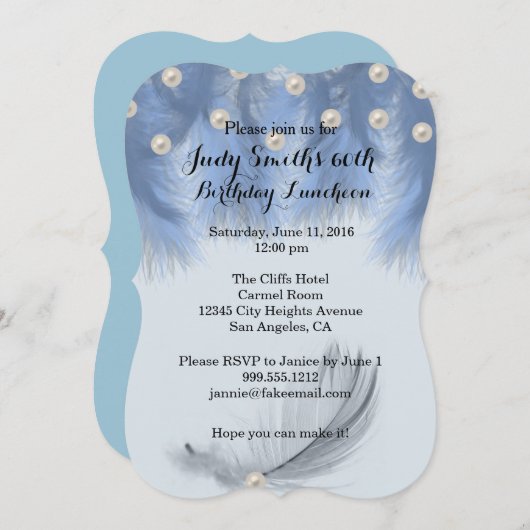 Veerlingen 60e verjaardag van uitnodigingen (Voorkant / Achterkant)