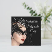Veermasker Tiara Sweet 16 Masquerade Party Kaart (Staand voorkant)