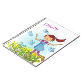 Veermeisje dat op jacht is op vogels boeken notiti notitieboek (Linkerzijde)