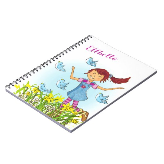 Veermeisje dat op jacht is op vogels boeken notiti notitieboek (Linkerzijde)