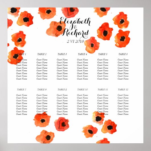 Veerpapaverbloemen Weddenschap Poster (Voorkant)