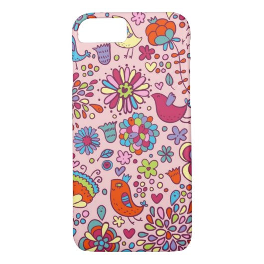 Veerpatroon met kleurrijke bloemen Case-Mate iPhone case (Achterkant)