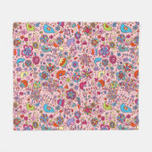 Veerpatroon met kleurrijke bloemen fleece deken (Voorkant (Horizontaal))