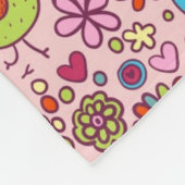 Veerpatroon met kleurrijke bloemen fleece deken (Hoek)