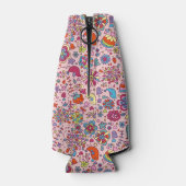 Veerpatroon met kleurrijke bloemen flesjeskoeler (Achterkant)