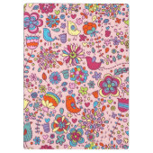 Veerpatroon met kleurrijke bloemen klembord (Achterkant)