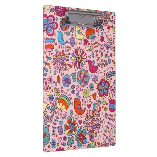 Veerpatroon met kleurrijke bloemen klembord (Rechts)