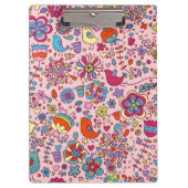 Veerpatroon met kleurrijke bloemen klembord (Voorkant)