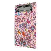 Veerpatroon met kleurrijke bloemen mini klembord (Angled2)