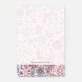 Veerpatroon met kleurrijke bloemen post-it® notes (Voorkant)