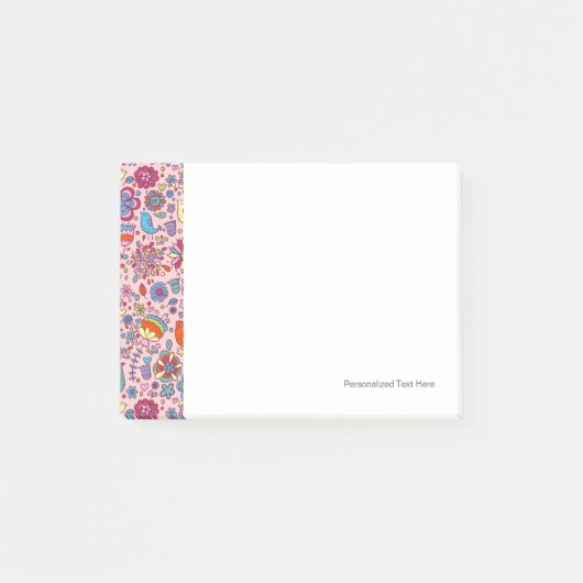 Veerpatroon met kleurrijke bloemen post-it® notes (Voorkant)