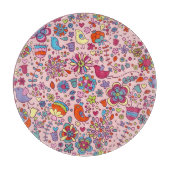 Veerpatroon met kleurrijke bloemen snijplank (Voorkant)