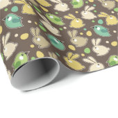 veerpatroon met oostereieren, vogels cadeaupapier (Rol Hoek)