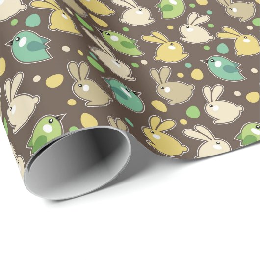 veerpatroon met oostereieren, vogels cadeaupapier (Rol Hoek)